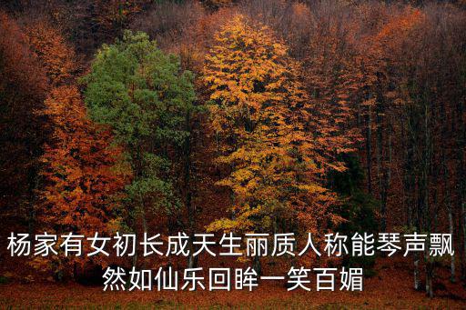 楊家有女初長成天生麗質人稱能琴聲飄然如仙樂回眸一笑百媚