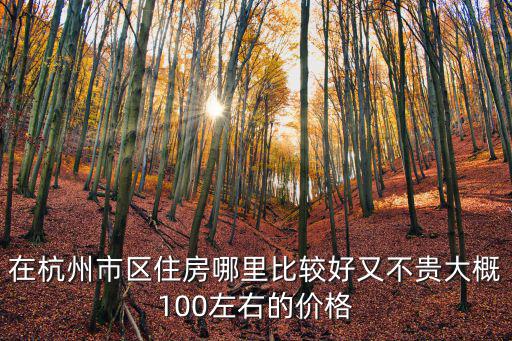 杭州房子，在杭州市區(qū)住房哪里比較好又不貴大概100左右的價格
