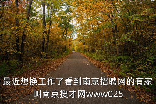 最近想換工作了看到南京招聘網的有家叫南京搜才網www025