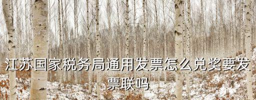 江蘇國家稅務局通用發票怎么兌獎要發票聯嗎