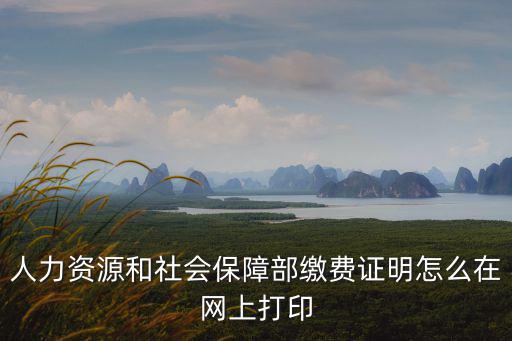 社保證明網上打印，人力資源和社會保障部繳費證明怎么在網上打印