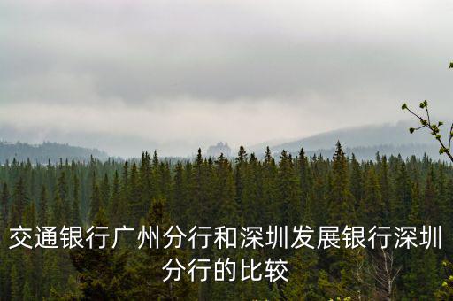 交通銀行廣東省分行，交通銀行廣州分行和深圳發(fā)展銀行深圳分行的比較
