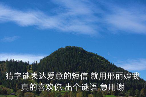 猜字謎表達(dá)愛意的短信 就用邢麗婷我真的喜歡你 出個謎語 急用謝