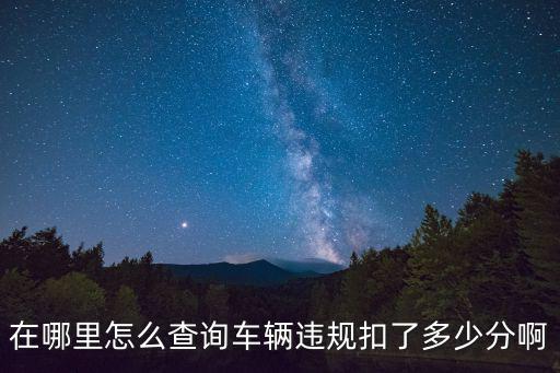 在哪里怎么查詢車輛違規扣了多少分啊