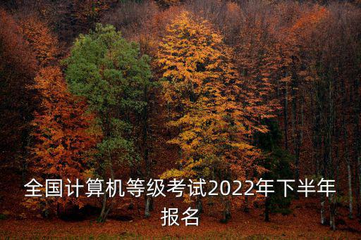 全國計算機等級考試2022年下半年報名