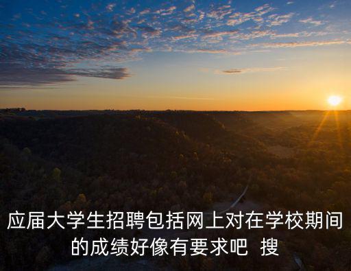 應(yīng)屆大學(xué)生招聘包括網(wǎng)上對在學(xué)校期間的成績好像有要求吧  搜