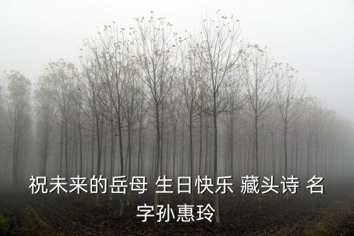祝未來的岳母 生日快樂 藏頭詩 名字孫惠玲