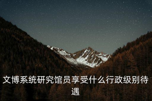 文博系統研究館員享受什么行政級別待遇