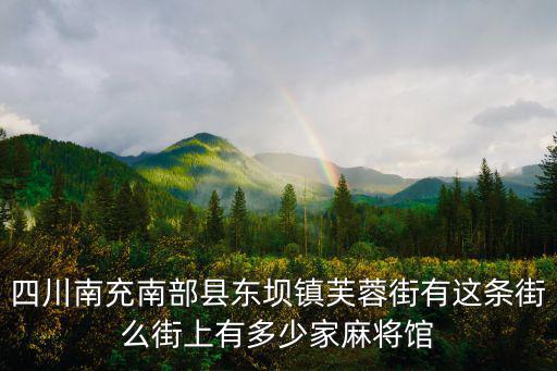 四川南充南部縣東壩鎮芙蓉街有這條街么街上有多少家麻將館