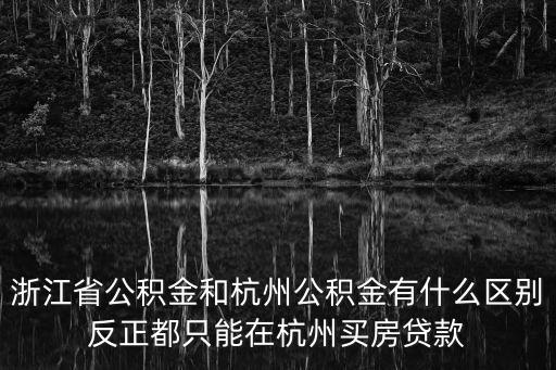 浙江省公積金和杭州公積金有什么區別反正都只能在杭州買房貸款