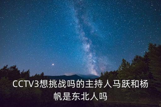 CCTV3想挑戰嗎的主持人馬躍和楊帆是東北人嗎