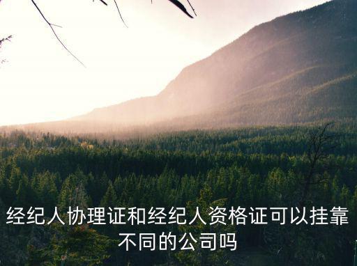 經紀人協理證，經紀人協理證和經紀人資格證可以掛靠不同的公司嗎