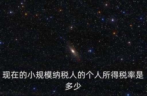 現在的小規模納稅人的個人所得稅率是多少