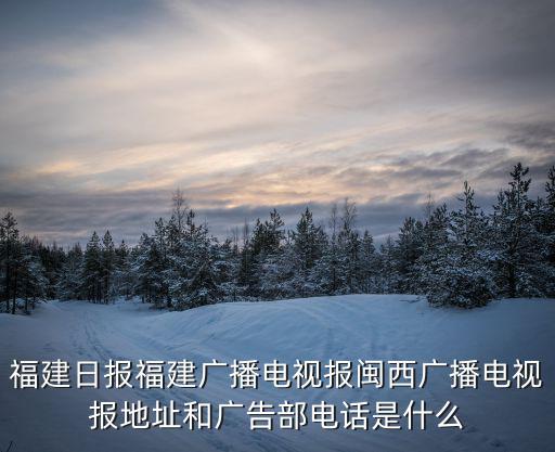 福建日報福建廣播電視報閩西廣播電視報地址和廣告部電話是什么