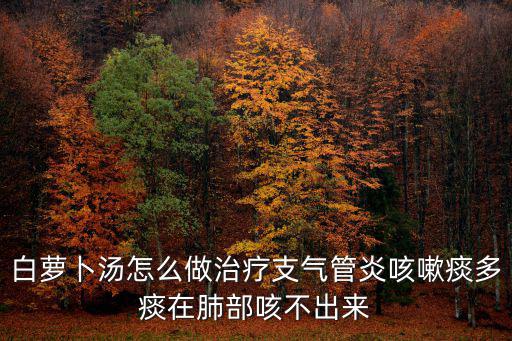白蘿卜湯怎么做治療支氣管炎咳嗽痰多痰在肺部咳不出來