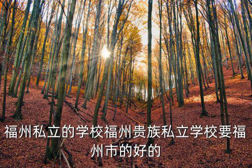 福州私立的學校福州貴族私立學校要福州市的好的