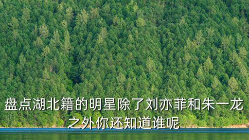 盤點(diǎn)湖北籍的明星除了劉亦菲和朱一龍之外你還知道誰呢