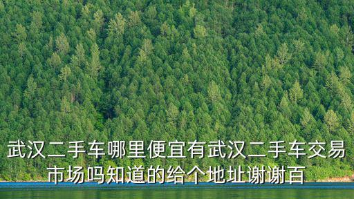 武漢二手車哪里便宜有武漢二手車交易市場嗎知道的給個地址謝謝百