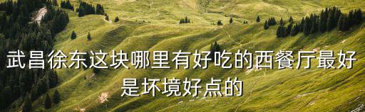 武昌徐東這塊哪里有好吃的西餐廳最好是壞境好點(diǎn)的