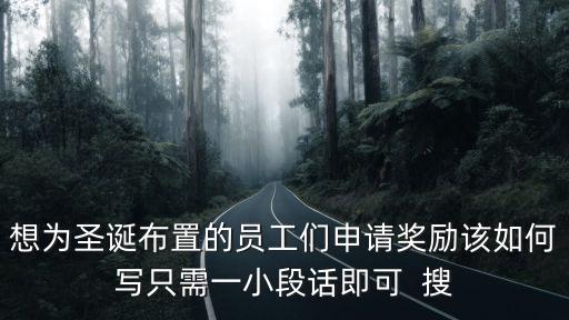 想為圣誕布置的員工們申請獎勵該如何寫只需一小段話即可  搜