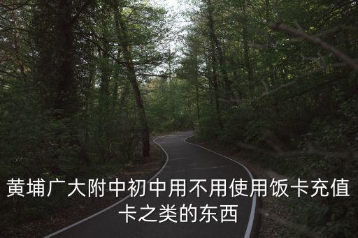 黃埔廣大附中初中用不用使用飯卡充值卡之類的東西