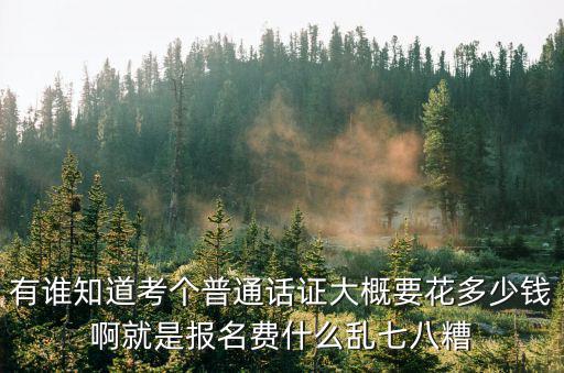 有誰知道考個普通話證大概要花多少錢啊就是報名費什么亂七八糟