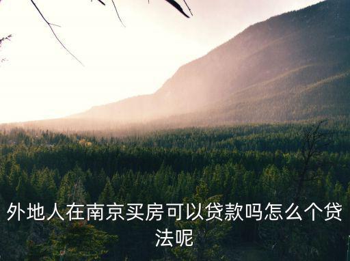 外地人在南京買房可以貸款嗎怎么個貸法呢