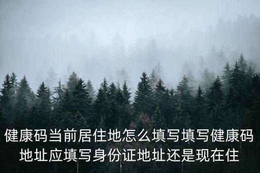 健康碼當(dāng)前居住地怎么填寫填寫健康碼地址應(yīng)填寫身份證地址還是現(xiàn)在住