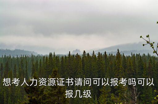 想考人力資源證書請問可以報考嗎可以報幾級