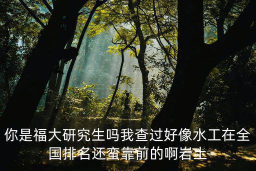福大研究生，你是福大研究生嗎我查過好像水工在全國排名還蠻靠前的啊巖土