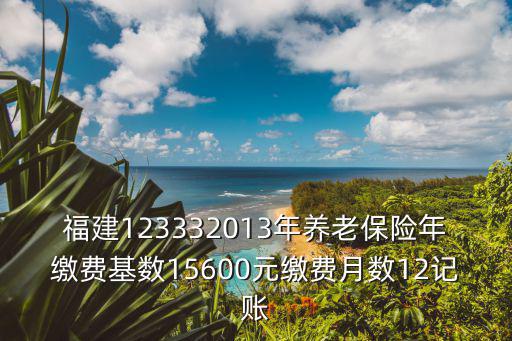 福建123332013年養老保險年繳費基數15600元繳費月數12記賬