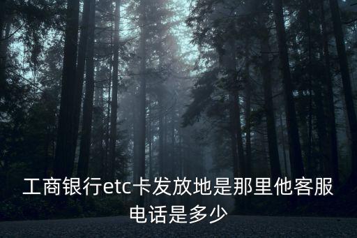 工商銀行etc卡發放地是那里他客服電話是多少