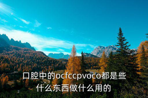 口腔中的ocfccpvoco都是些什么東西做什么用的