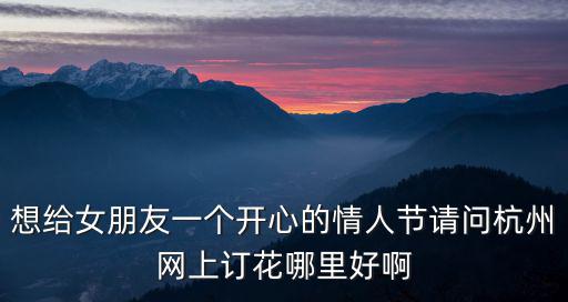 想給女朋友一個開心的情人節(jié)請問杭州網(wǎng)上訂花哪里好啊
