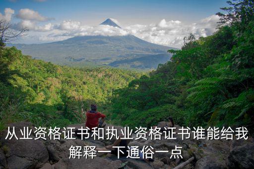 從業資格證書和執業資格證書誰能給我解釋一下通俗一點