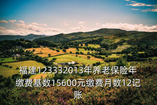 福建12333，福建123332013年養老保險年繳費基數15600元繳費月數12記賬