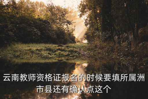 教師資格認定時間，云南教師資格證報名的時候要填所屬洲市縣還有確認點這個