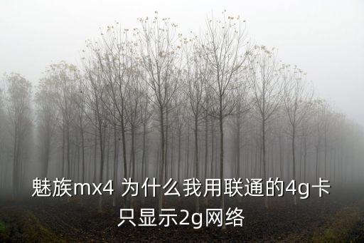 魅族mx4 為什么我用聯(lián)通的4g卡只顯示2g網(wǎng)絡(luò)