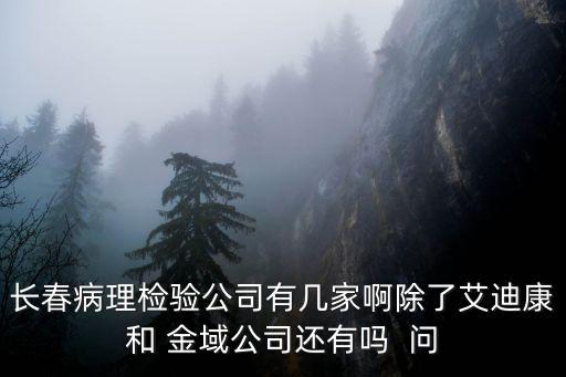 長(zhǎng)春病理檢驗(yàn)公司有幾家啊除了艾迪康和 金域公司還有嗎  問
