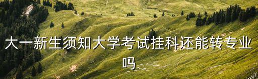 大一新生須知大學考試掛科還能轉專業嗎