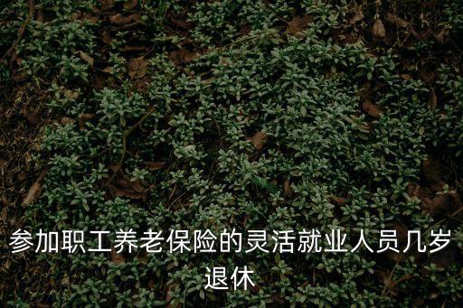 參加職工養(yǎng)老保險的靈活就業(yè)人員幾歲退休