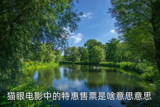 電影優惠，貓眼電影中的特惠售票是啥意思意思