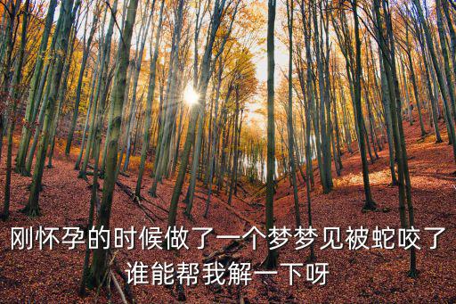 剛懷孕的時候做了一個夢夢見被蛇咬了誰能幫我解一下呀
