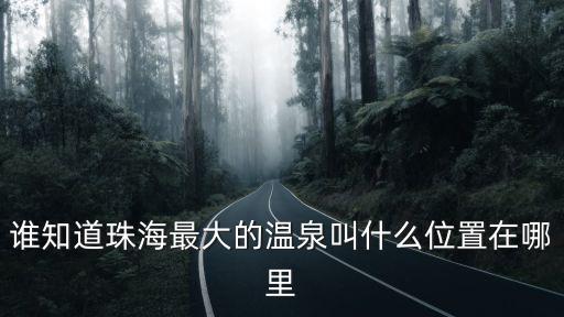 誰知道珠海最大的溫泉叫什么位置在哪里