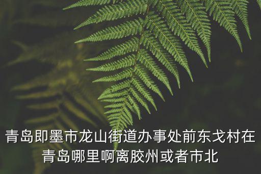 青島即墨市龍山街道辦事處前東戈村在青島哪里啊離膠州或者市北