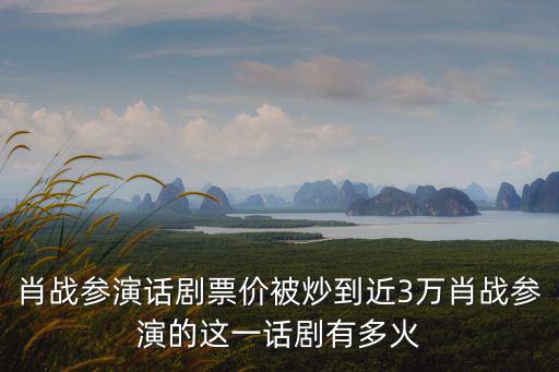 肖戰參演話劇票價被炒到近3萬肖戰參演的這一話劇有多火