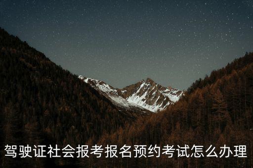 駕駛證社會報考報名預(yù)約考試怎么辦理