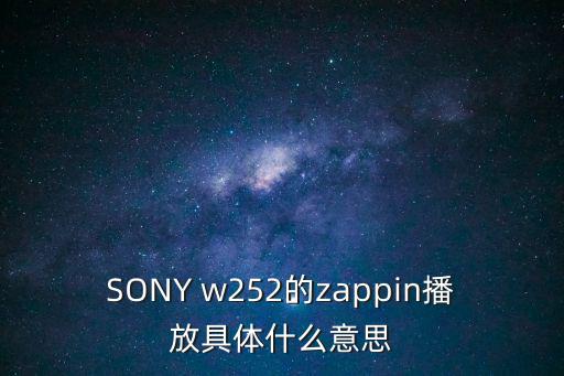 SONY w252的zappin播放具體什么意思