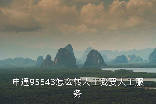 申通95543怎么轉(zhuǎn)人工我要人工服務(wù)