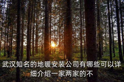 武漢地暖安裝，武漢地暖安裝那家好地暖安裝比較規(guī)范